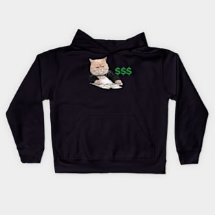 Business Cat Meme Funny Design Kids Hoodie